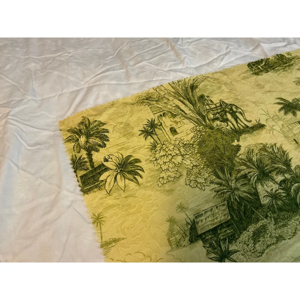 Vintage yellow greens African print style Fabric 25